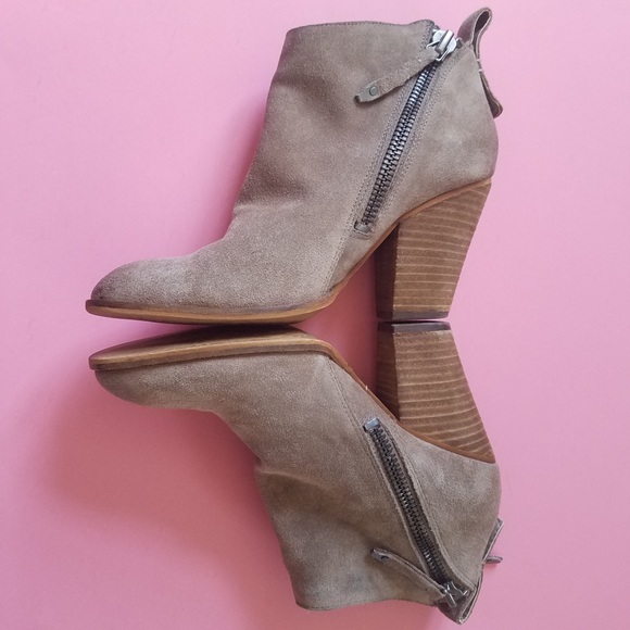 Dolce Vita Taupe Suede Double Zip Booties - Picture 4 of 7
